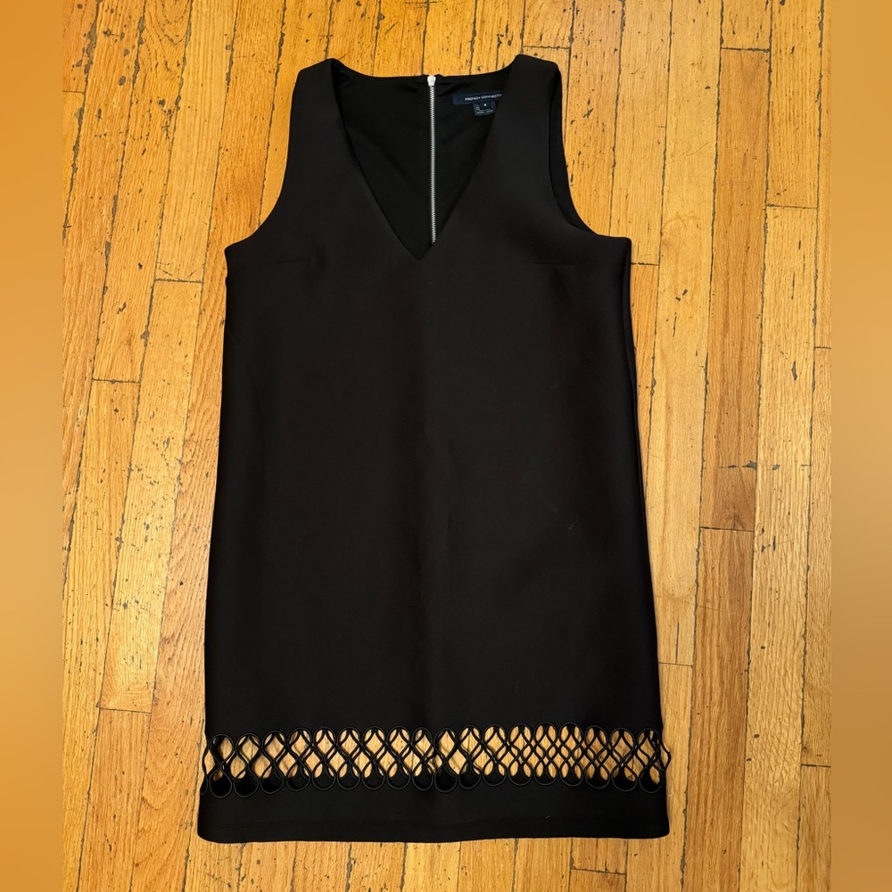 French Connection Dress Womens Size S Black Clara Eight Scuba Shift Sleeveless